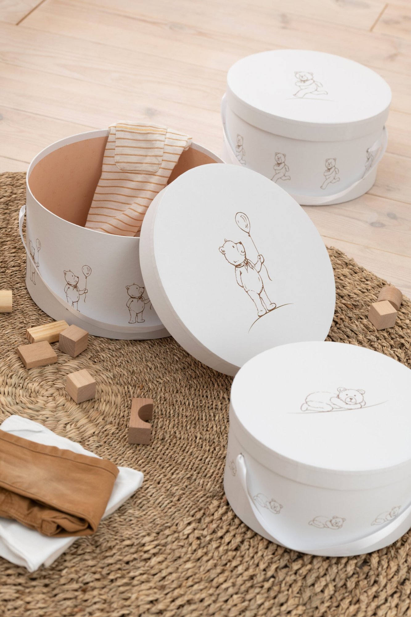 Decoratiefiguur Prassira Karton Wit H18 cm - Set van 3 - Afbeelding 3