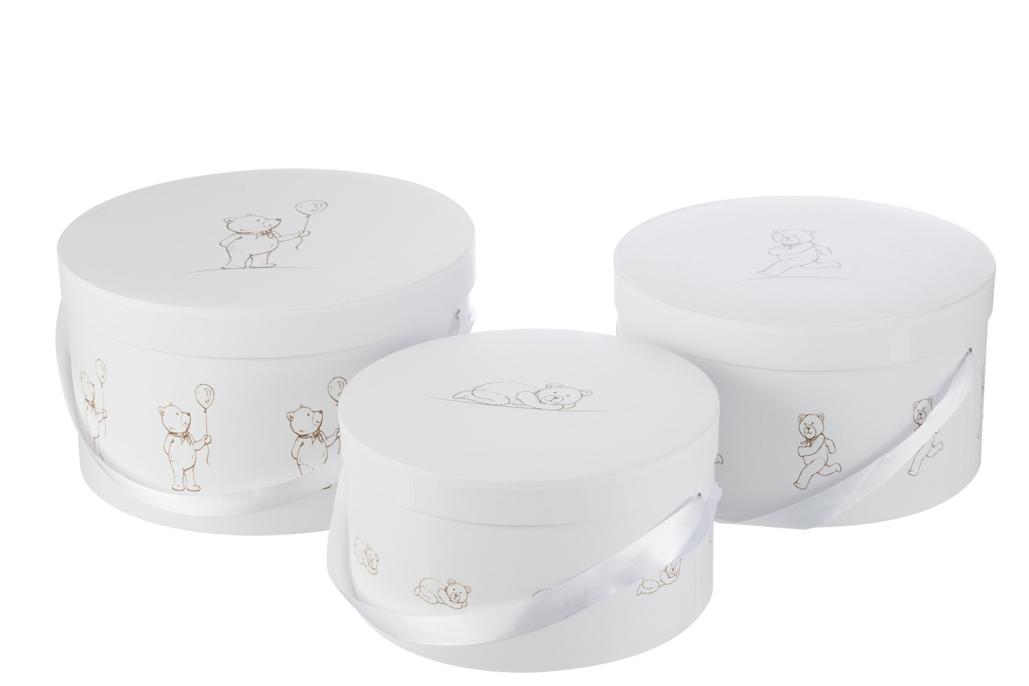 Decoratiefiguur Prassira Karton Wit H18 cm - Set van 3 - Afbeelding 4