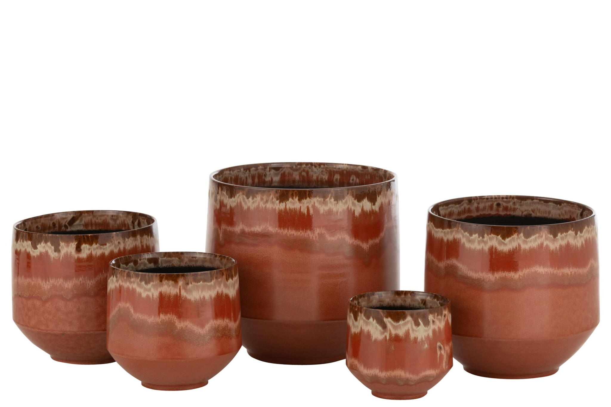 Bloempot Traarnek Keramiek Rood H32 cm