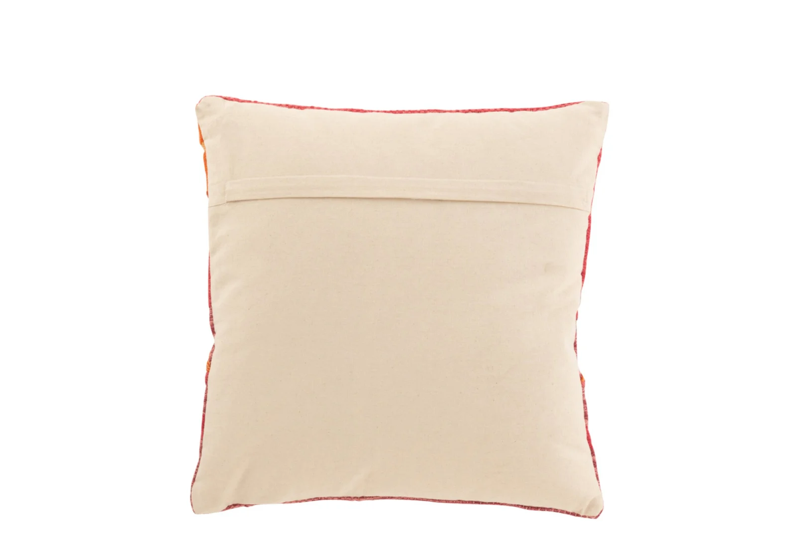 Kussen Caassia Roze sierkussen met gevlochten rand, 100% katoen en volle vulling, 44,5 x 44,5 cm