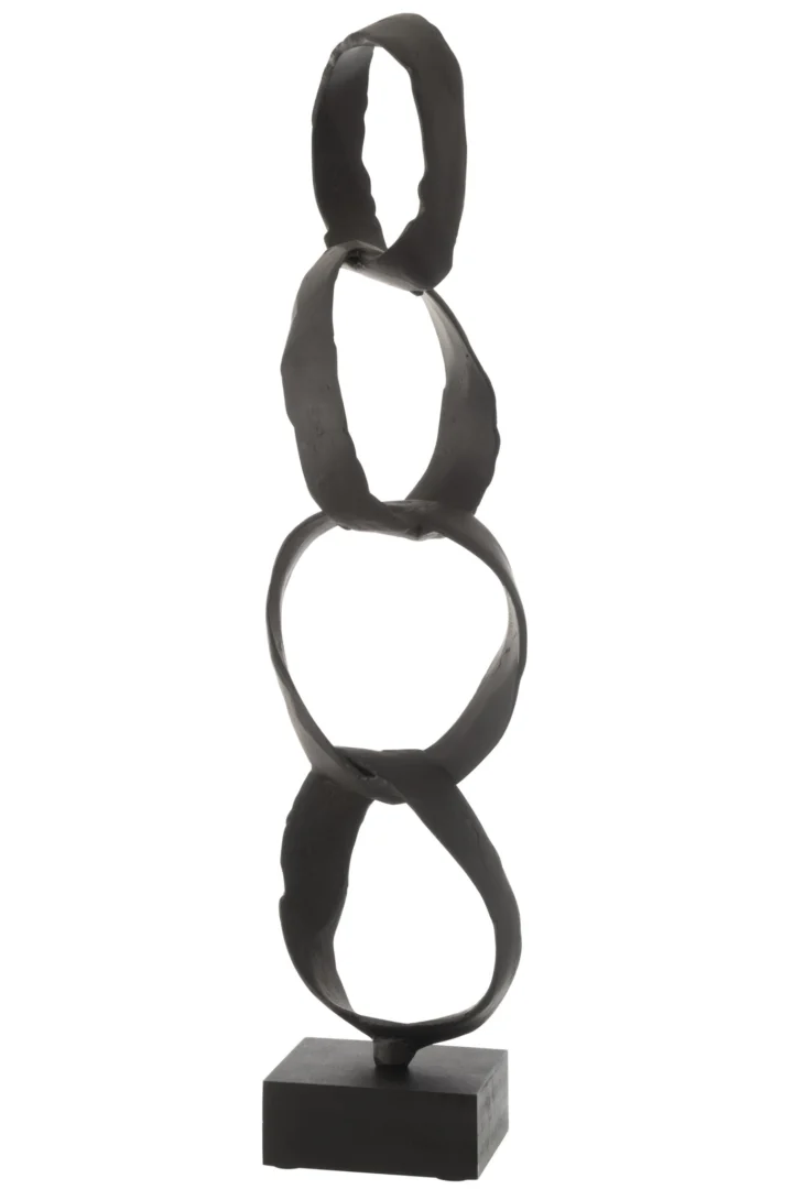 Beeld Paarrona Aluminium Zwart H66,5 cm - Afbeelding 3