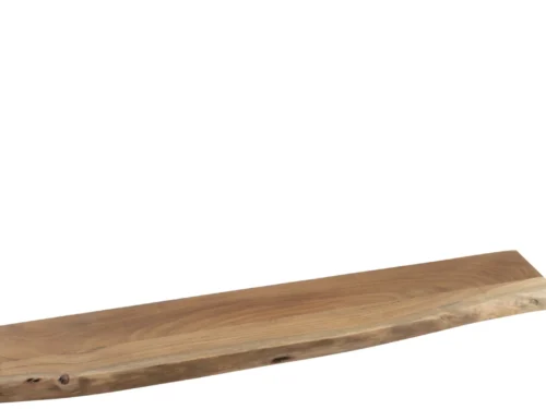 Wandplank Klildo van naturel acaciahout, 115 cm lang, met stoere, warme uitstraling