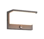 Wandlamp Skassil antraciet, moderne LED-wandlamp met bewegingssensor en strak rechthoekig ontwerp
