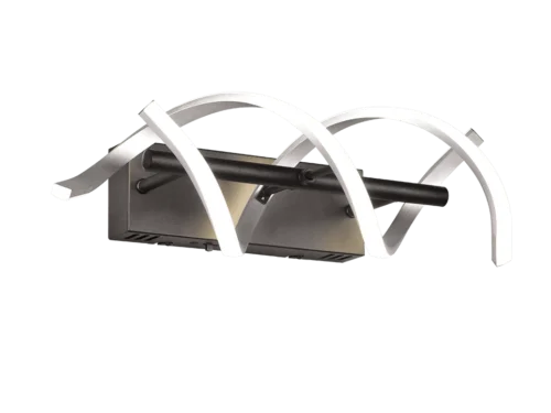 Wandlamp Paandello Wit, set van 3, geborsteld aluminium met spiraalvorm en geïntegreerde LED