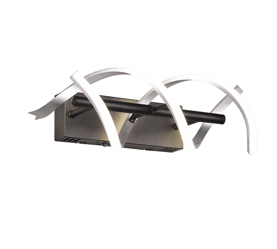 Wandlamp Paandello Wit, set van 3, geborsteld aluminium met spiraalvorm en geïntegreerde LED
