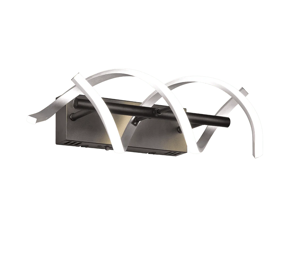 Wandlamp Paandello Wit, set van 3, geborsteld aluminium met spiraalvorm en geïntegreerde LED