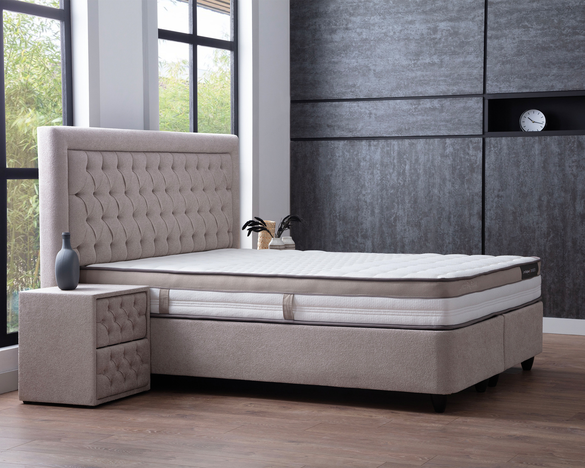 Boxspring Kleintu Beige 160x200 - Afbeelding 2