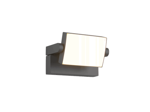 Wandlamp Buvira Antraciet met geïntegreerde LED en strak, compact design voor buiten, set van 3