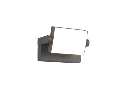 Wandlamp Buvira Antraciet met geïntegreerde LED en strak, compact design voor buiten, set van 3
