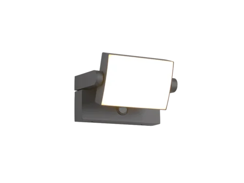 Wandlamp Graunsol Antraciet, moderne buitenwandlamp met geïntegreerde LED en bewegingssensor, set van 3