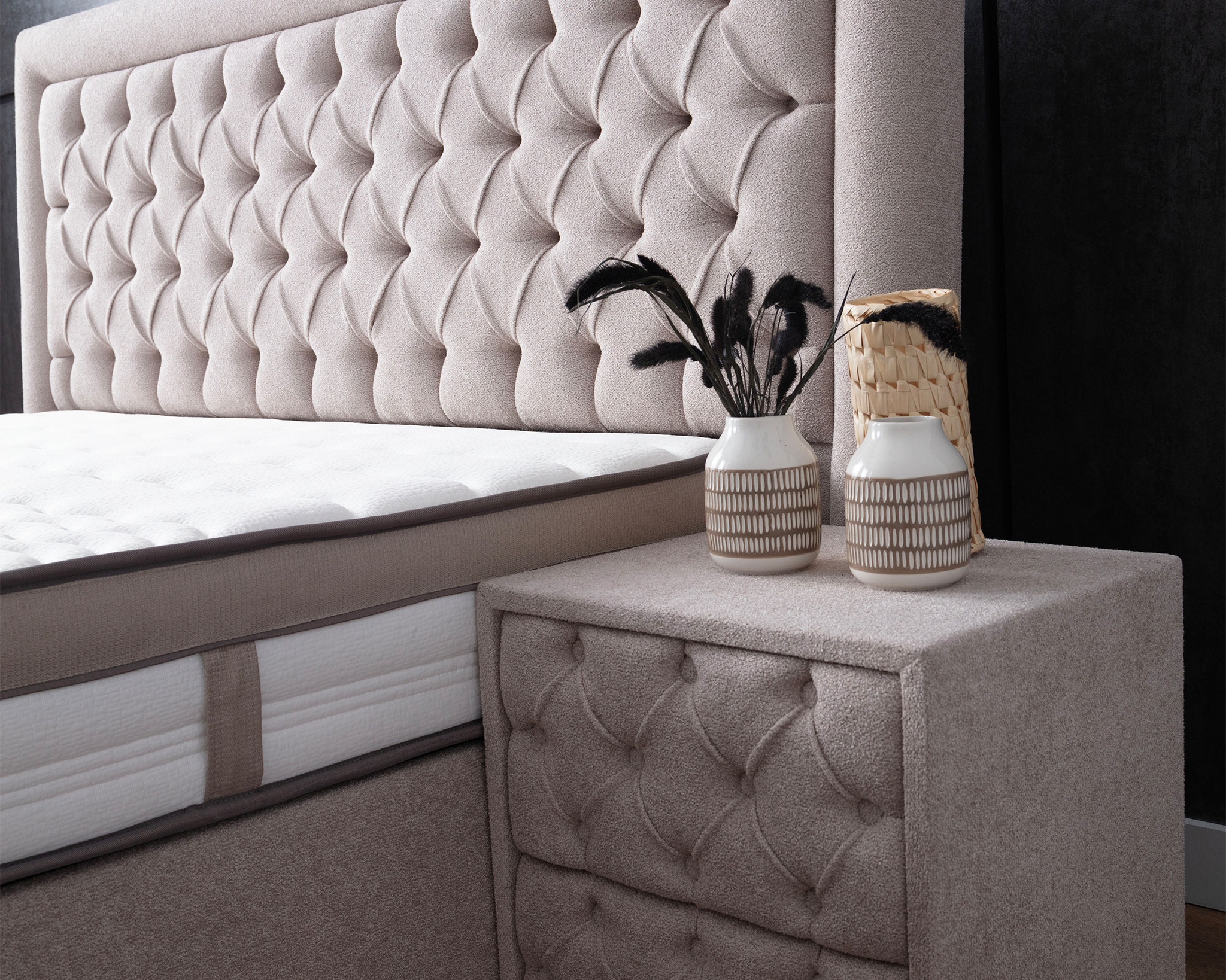 Boxspring Keillel Beige 180x200 - Afbeelding 3