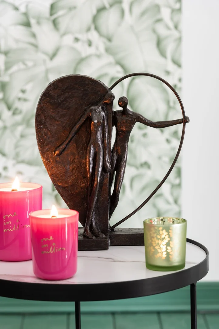 Decoratie Breirmes Steen Bruin: bruin figuratief beeld met hartvorm en stijlvolle, stevige afwerking voor het interieur