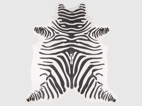Koeienhuid Rotterdam met zebraprint, chique zwart-wit vloerkleed van stevige natuurlijke vacht