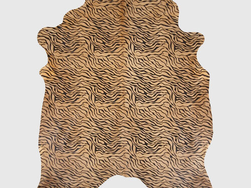 Koeienhuid Miebond met tijgerprint, naturel vloerkleed voor een warme, opvallende woonstijl