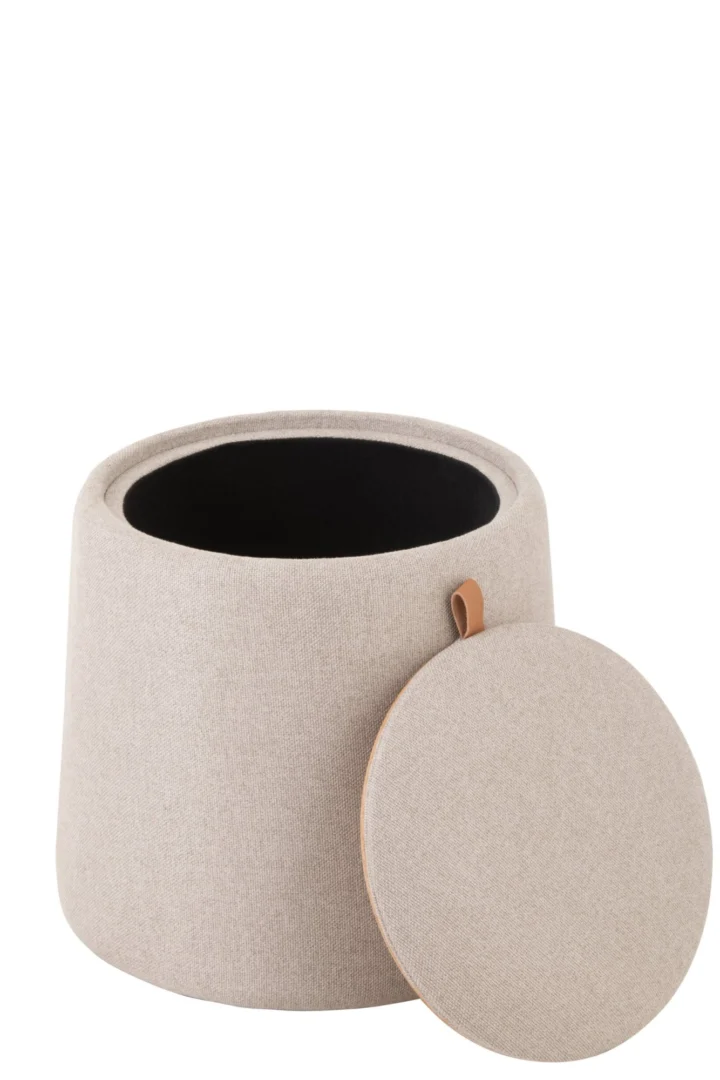 Poef Stinsor Stof Beige - Afbeelding 2