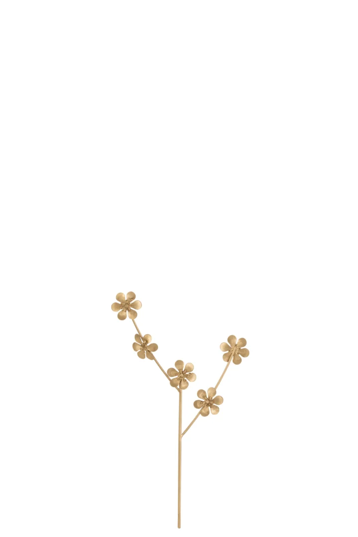 Kunstbloem Juta Metaal Goud met slanke steel en verfijnde goudkleurige bloemen voor elegante styling