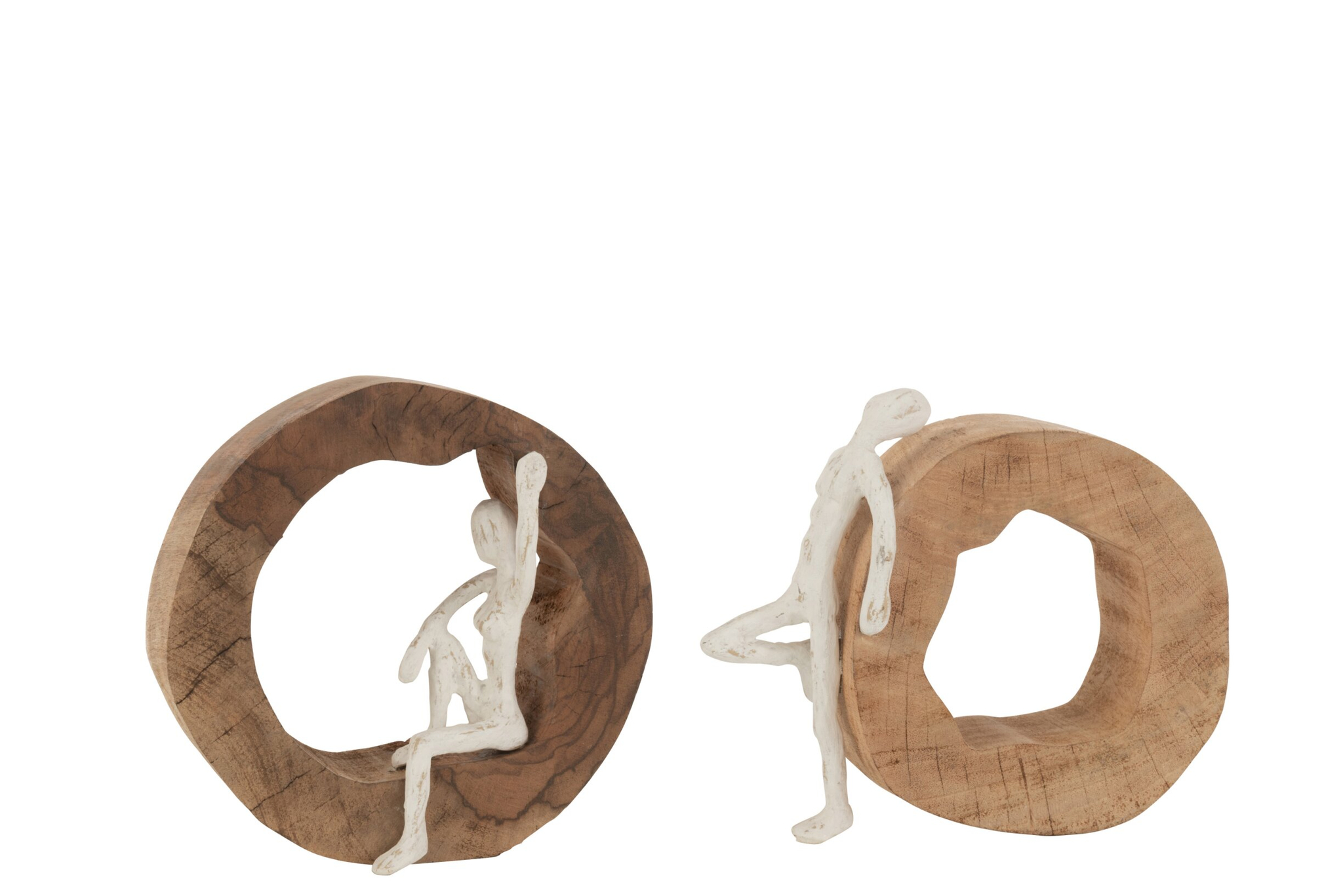 Beeld Faurdora Mangohout Naturel H22 cm - Set van 2 - Afbeelding 3