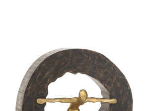 Beeld Troodund Mangohout Zwart H27 cm