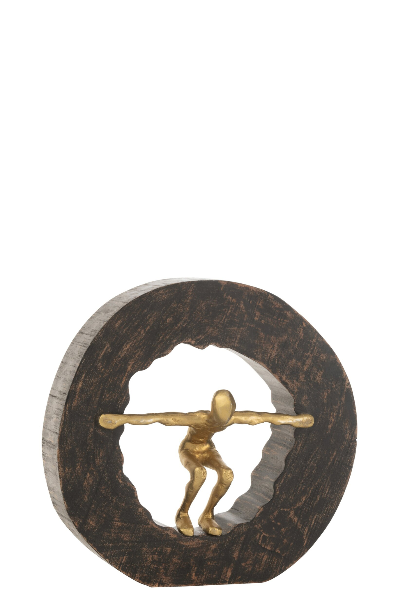 Beeld Troodund Mangohout Zwart H27 cm