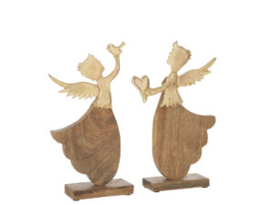 Decoratiefiguur Slolund Hout Zilver H33 cm