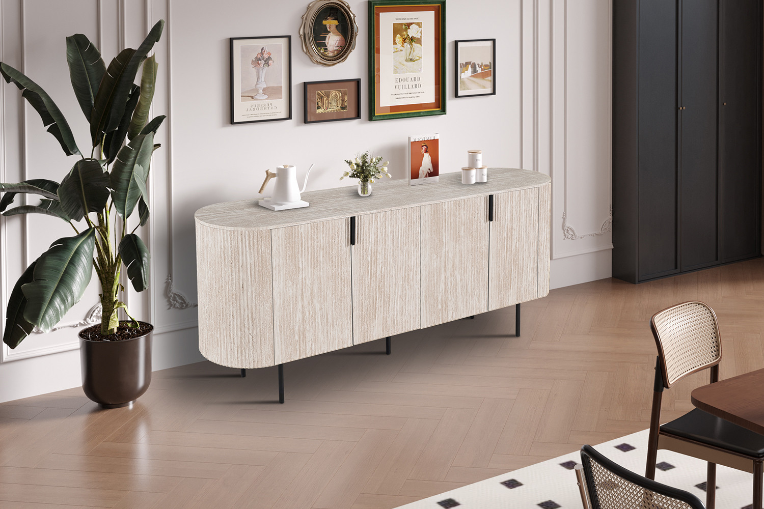 Dressoir Side Beige 200 cm - Afbeelding 2