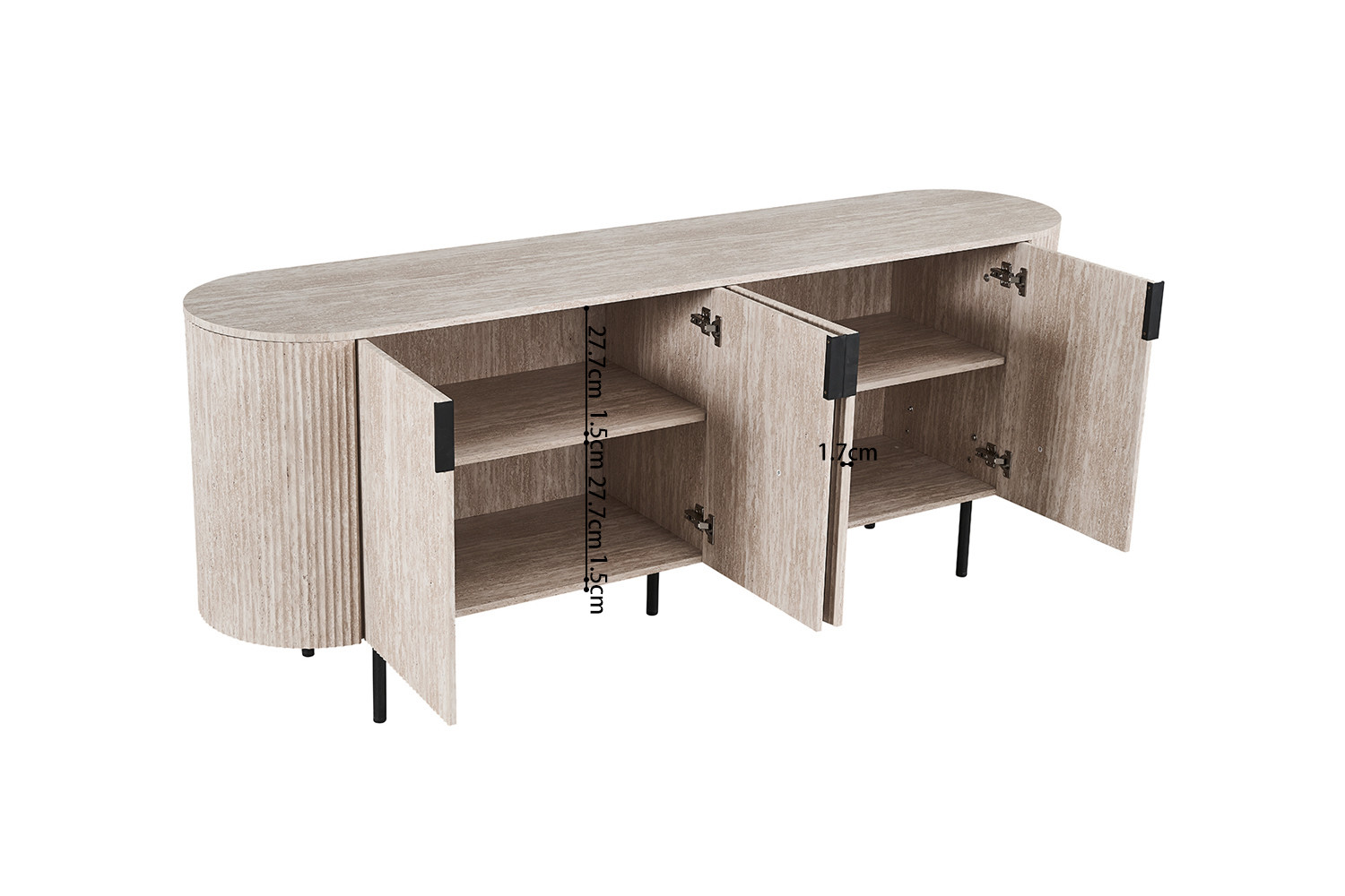 Dressoir Side Beige 200 cm - Afbeelding 9