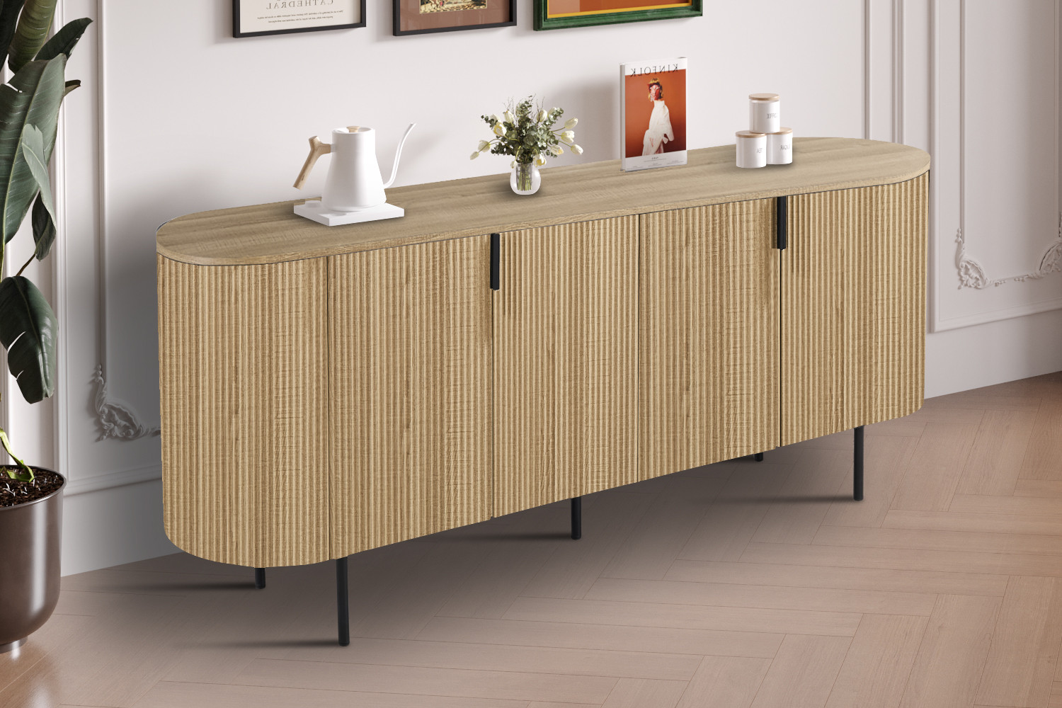 Dressoir Jeeskona Naturel 200 cm