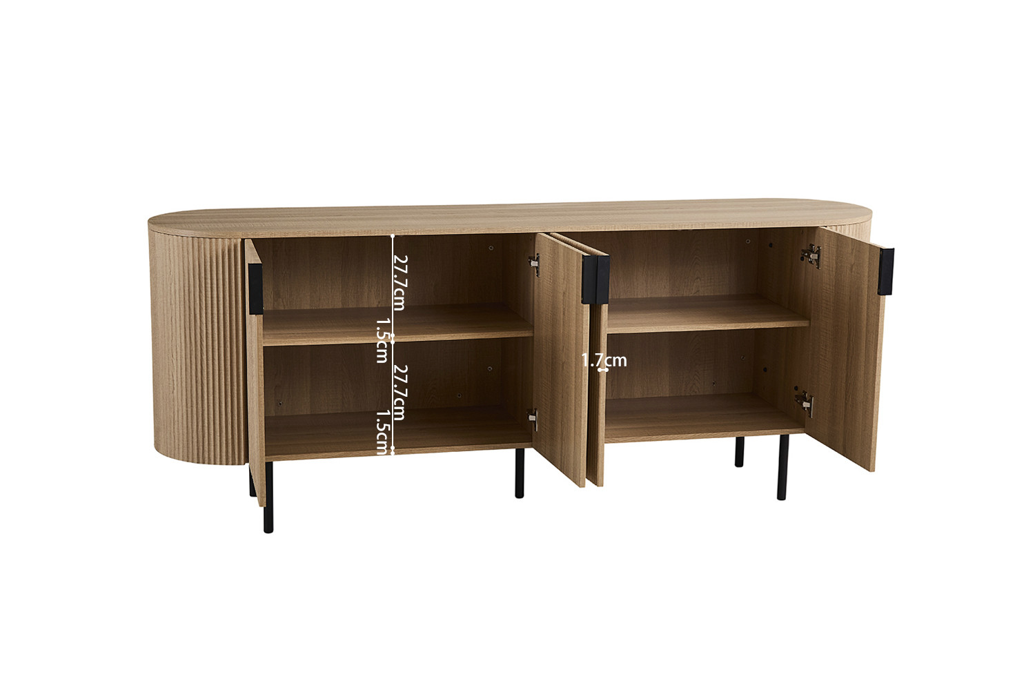 Dressoir Jeeskona Naturel 200 cm - Afbeelding 11