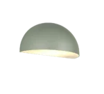 Wandlamp Prelvine groen, compacte halfbolvormige buitenlamp voor wandmontage, set van 3
