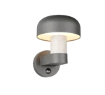 Wandlamp Gelvond aluminium in betonkleur met bewegingssensor en moderne uitstraling