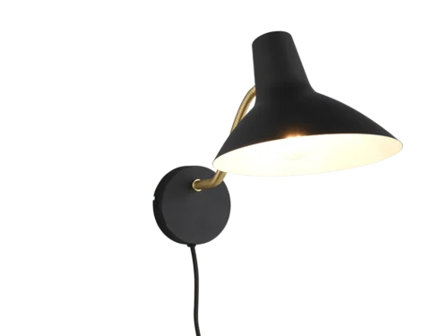 Wandlamp Parmine mat zwart-goud, flexibele arm en gericht licht, set van 3