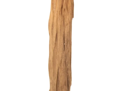 Decoratie Neror teak naturel, abstracte woonaccessoire op standaard met warme houtnerf en slank verticaal design