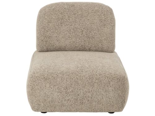 Bank Saurdi Multiplex Bruin, compacte beige-bruin stoffen bank met ronde vormen en zachte bekleding