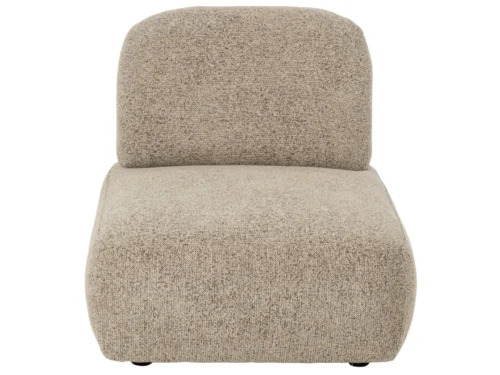 Bank Saurdi Multiplex Bruin, compacte beige-bruin stoffen bank met ronde vormen en zachte bekleding