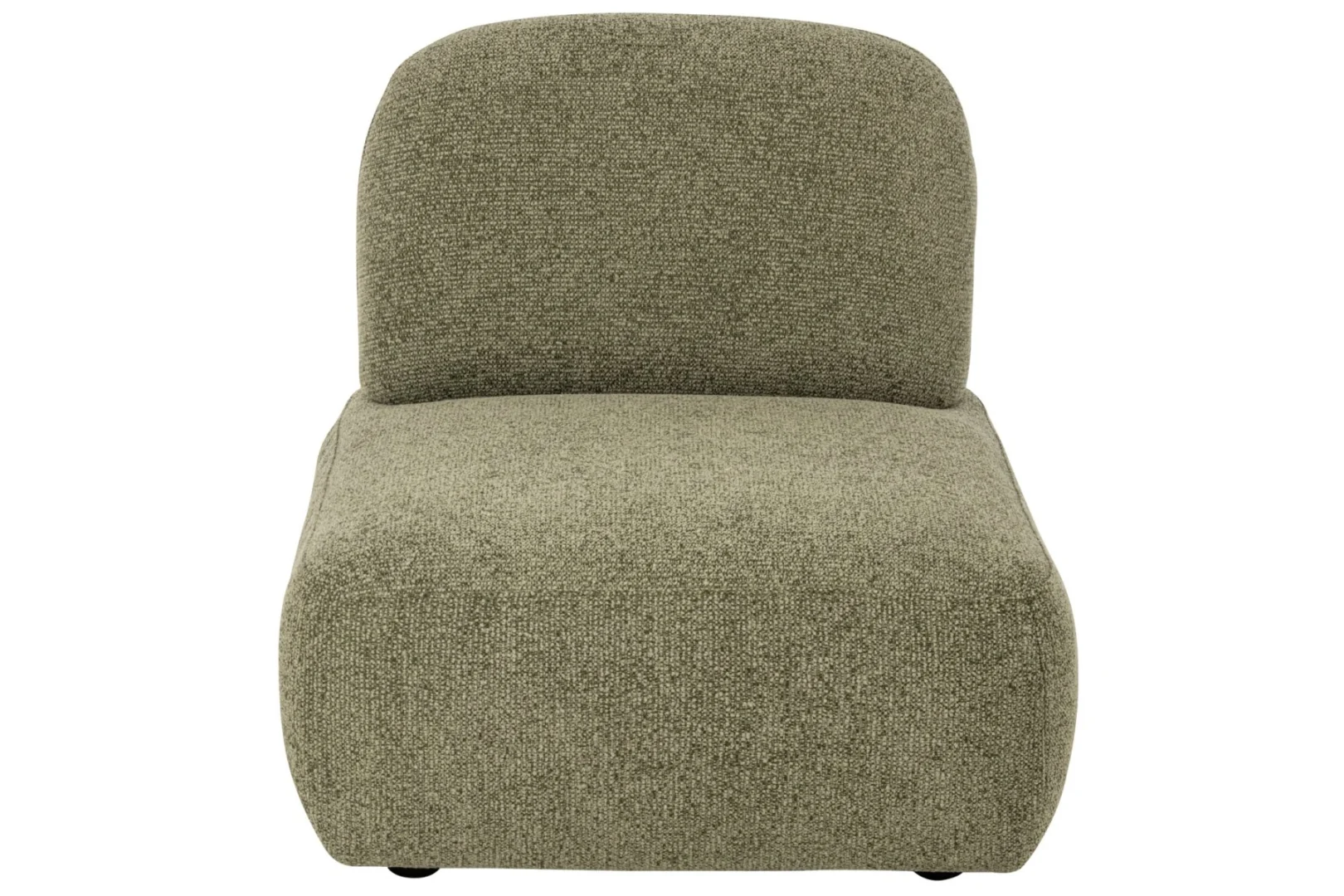 Bank Sielvine Multiplex Groen, compacte modulaire sofa met zachte stof en afgeronde vormen
