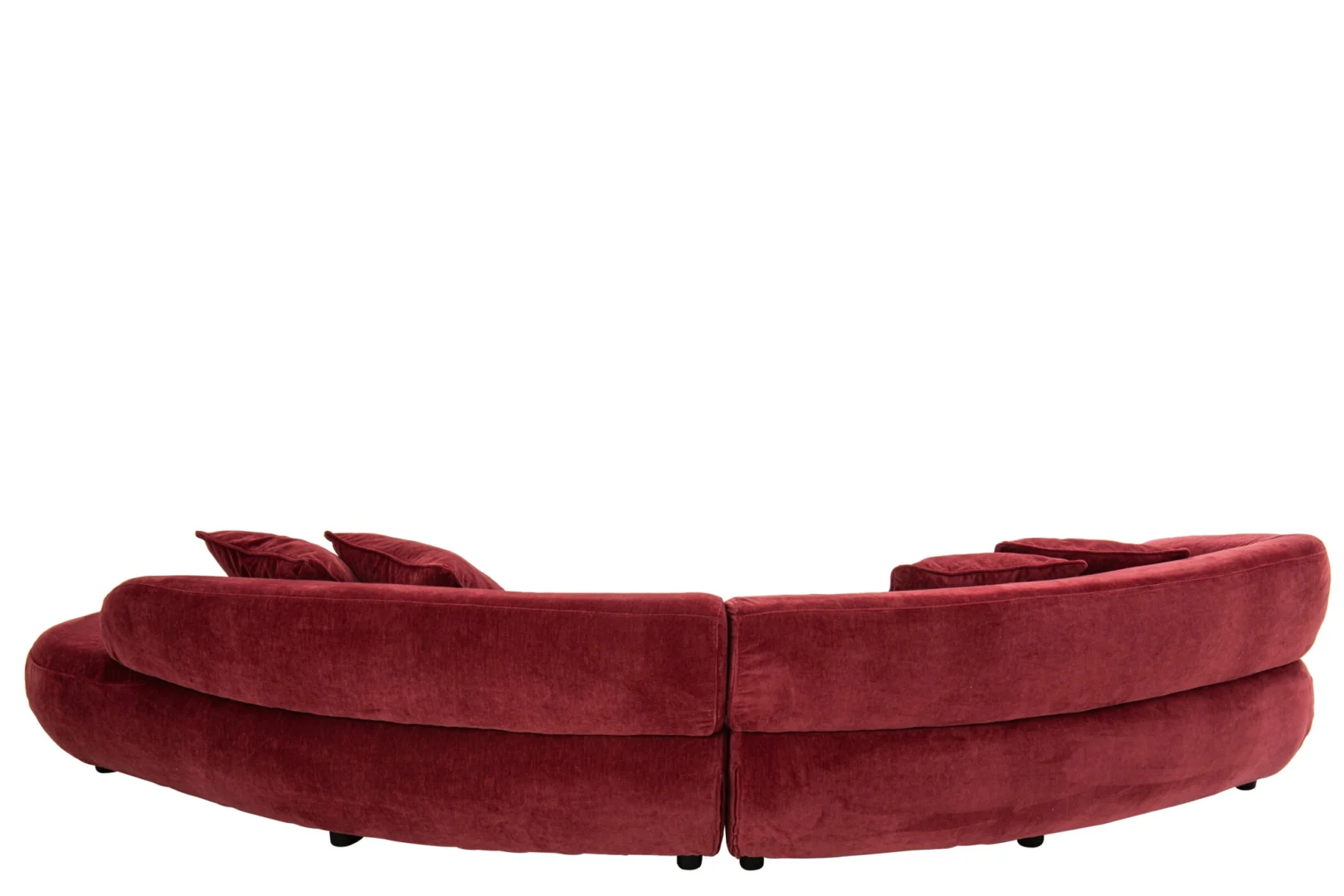 Kussen Nagasaki Rood met bordeaux velourslook, royaal vormgegeven en comfortabel zacht