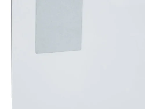 Wanddecoratie Skiskor meerkleurig met groot glaspaneel en subtiele zilverkleurige details