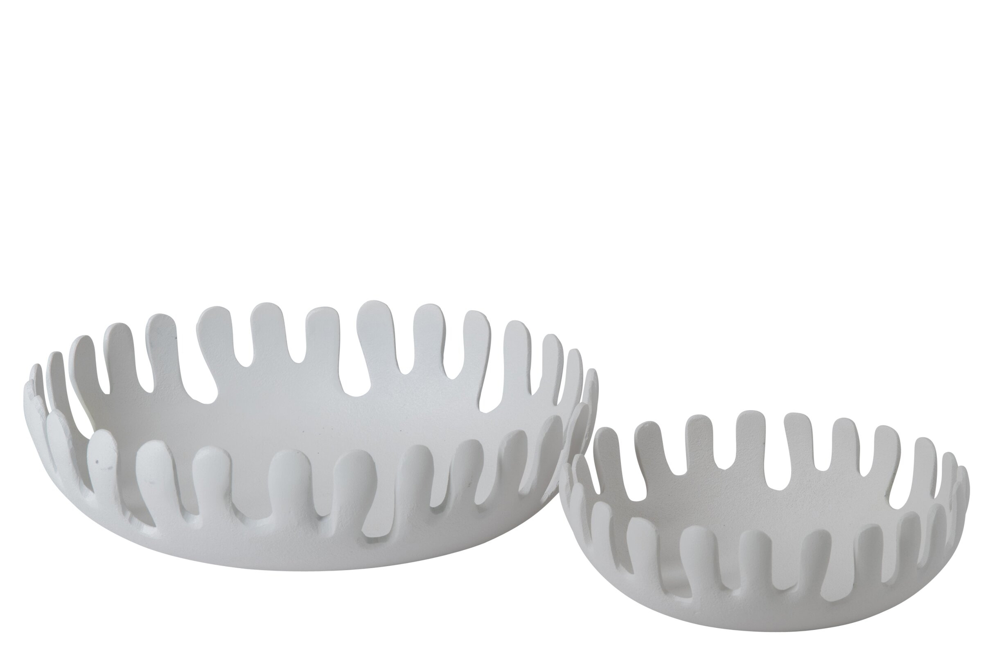 Schaal Traussine Aluminium Wit met organische uitsparingen in strak, modern design