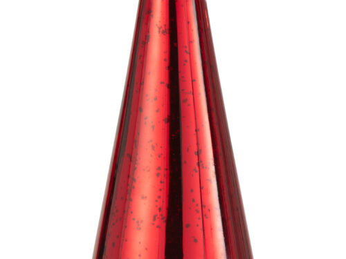 Kerstboom Laatine glas rood H33 cm, glanzende kerstdecoratie met slanke vorm en diepe rode kleur