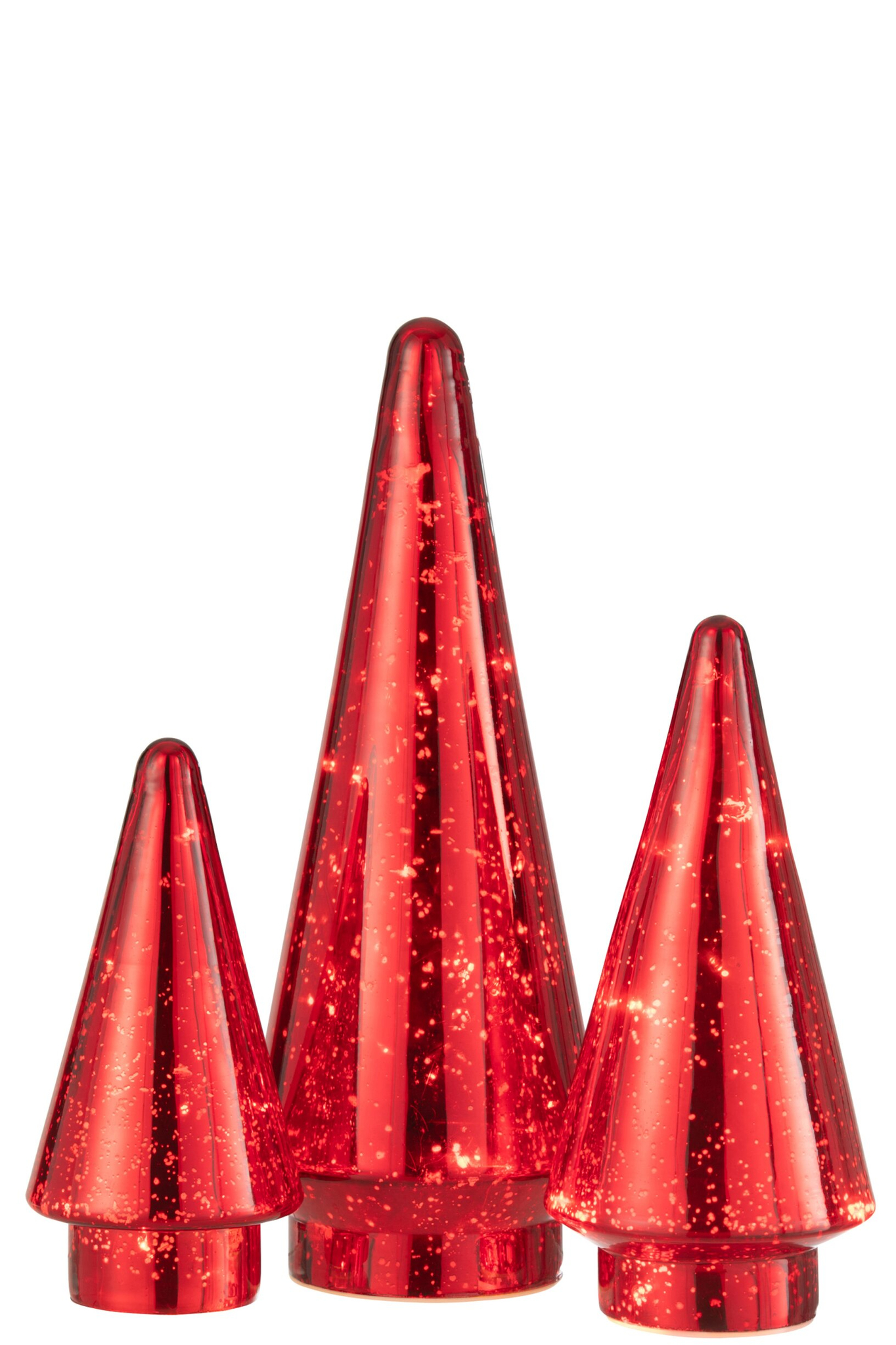 Kerstboom Laatine Glas Rood H33 cm - Afbeelding 3