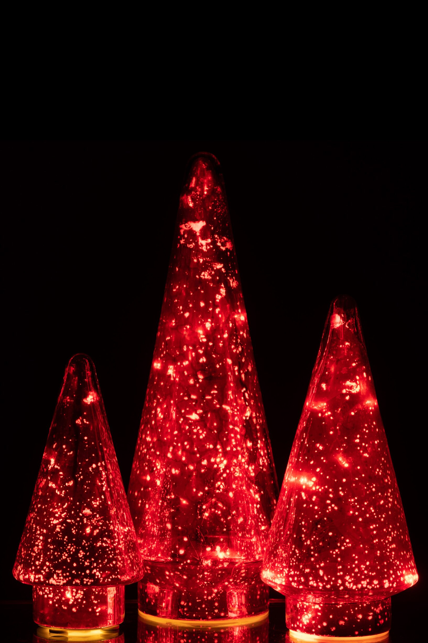 Kerstboom Laatine Glas Rood H33 cm - Afbeelding 4