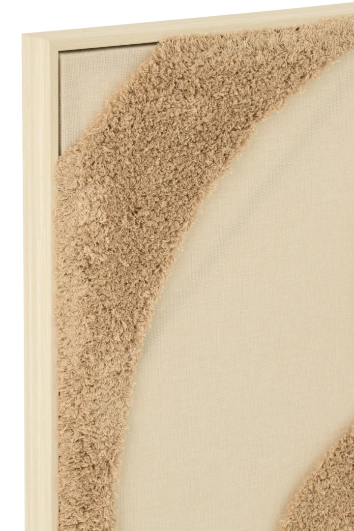 Schilderij Trunil Beige met houtlook lijst en zachte, getufte textuur in beige en bruintinten