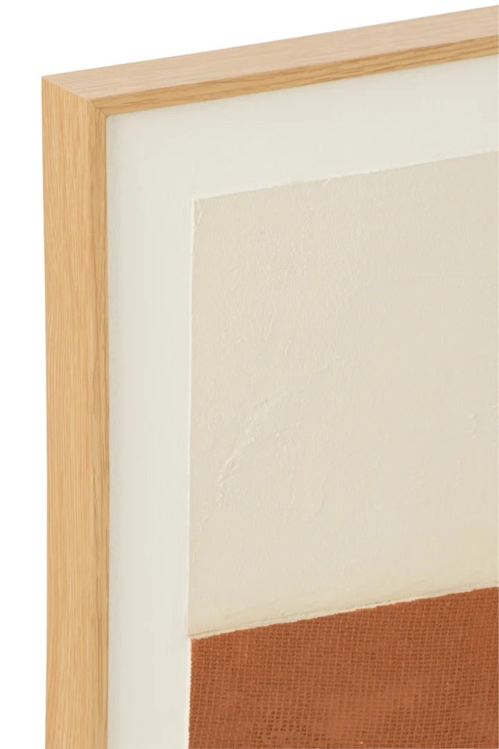 Schilderij Bilond Beige met houten lijst en zachte beige-bruin tinten voor een rustige, moderne uitstraling