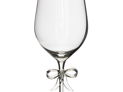 Transparant Drinkglas Dordero van glas met slanke voet en decoratieve strik op de steel
