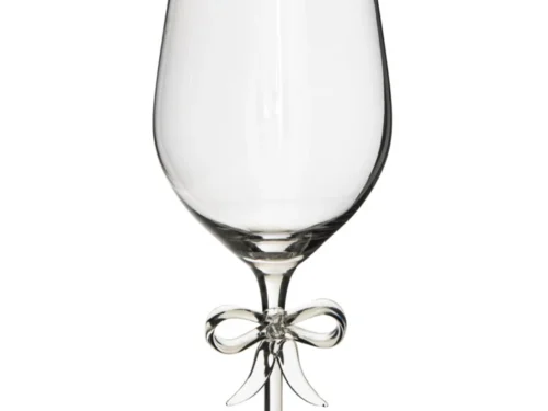 Transparant Drinkglas Dordero van glas met slanke voet en decoratieve strik op de steel