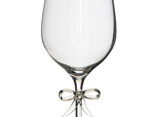 Drinkglas Zoondund transparant glas met slanke vorm en decoratief strikje