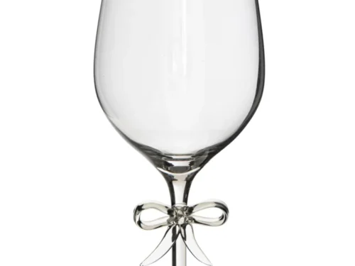 Drinkglas Zoondund transparant glas met slanke vorm en decoratief strikje