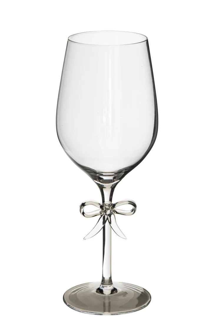 Drinkglas Zoondund transparant glas met slanke vorm en decoratief strikje