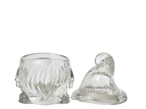 Kiellang transparant glazen decoratiefiguur met winterse, verfijnde vormgeving H15,5 cm