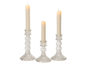 Kandelaar Jekora Glas Transparant H15,2 cm - Set van 3